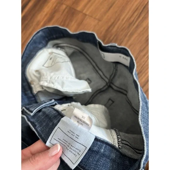 AYR Jeans Womens 30 The Pop Straight Leg Fray Hem High Rise Stretch Blue - Picture 7 of 9